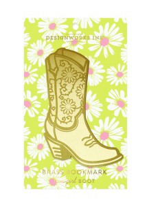 Голям метален книгоразделител - Ботуш на каубойка